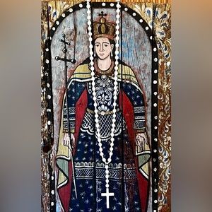 Vintage Pale Pink Wood Rosary XXLarge with Cross